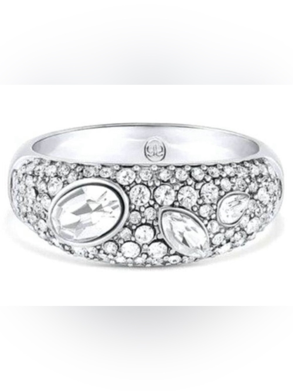 GORJANA Kingston Ring 7  Silver Crystals Bling Vintage Vibe Cocktail Ring